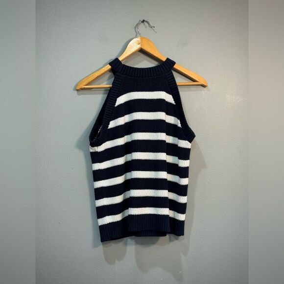 Navy/White Old Navy Sleeveless Sweater Size L EUC - Picture 5 of 6